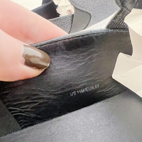 Vince Blair Sneakers Black Leather Woven Slip On Pointed Toe Women's Size 11 - Picture 6 of 8